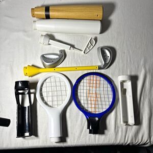 Wii Sports Accessories Lot Baseball Bat Tennis Rackets Golf Clubs ICON Parts